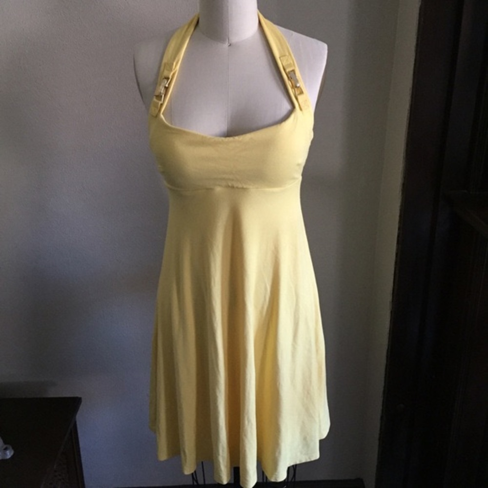 Yellow Cache halter dress